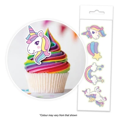 Edible Unicorn Wafer Cake Toppers (Pk 16)