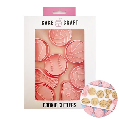 Sport Shapes Cookie Cutter Stamper Set (Pk 8)