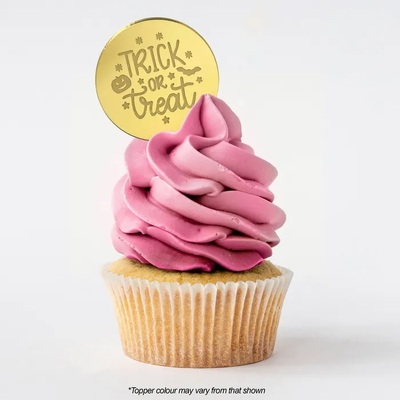 Gold Mirror Trick or Treat Halloween Cupcake Topper (Pk 50)