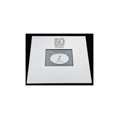 50th Birthday Diamante Signature Photo Frame With Pen