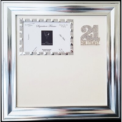 21st Birthday Funky Diamante Signature Photo Frame With Pen Pk 1