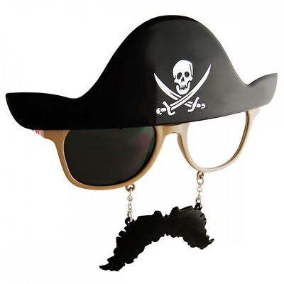 Adult Sun Staches Pirate Glasses with Hanging Moustache