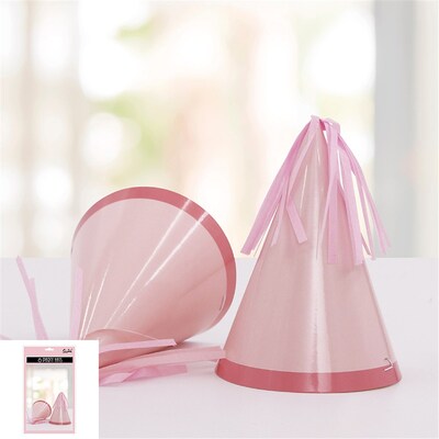 Light Pink Party Hats with Tassel (Pk 6)