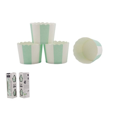 Mint Green & White Stripe Paper Baking Cups (Pk 30)