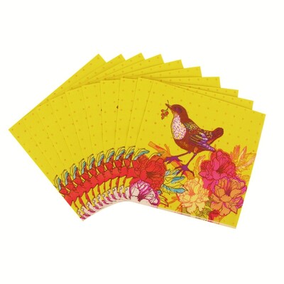Wren Bird Floral Print Lunch Napkins 2 Ply Pk 20