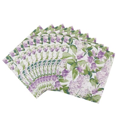 Wisteria Flowers Floral Paper Lunch Napkins 2 Ply 33cm Pk 20 