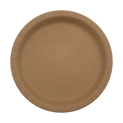 Kraft Brown 23cm Eco Paper Lunch Plates (Pk 12)