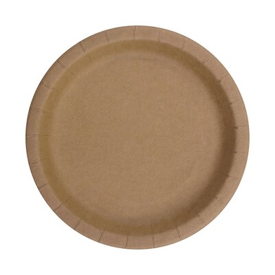 Kraft Brown 18cm Eco Paper Snack Plates (Pk 12)