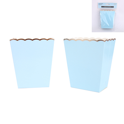 Blue Treat Box w- Gold Trim (11 x 9.5cm) Pk 6