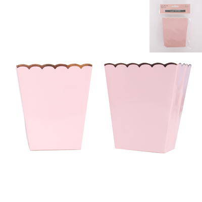 Pink Treat Box w- Gold Trim (11 x 9.5cm) Pk 6