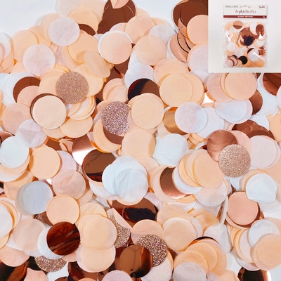 Jumbo Rose Gold White Paper Confetti Scatters (2.5cm) 20g
