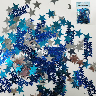 Blue & Silver Happy Birthday Confetti Scatters (40g) Pk 1