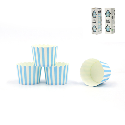 Light Blue & White Stripe Paper Baking Cups Pk 30