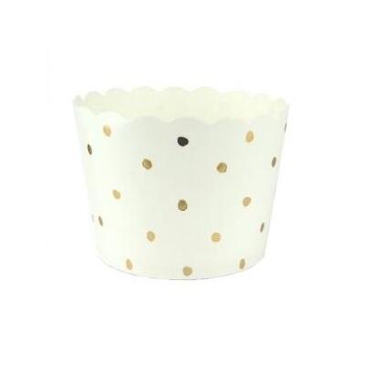 White & Gold Dots Paper Baking Cups Pk 25