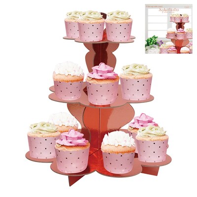 Metallic Rose Gold 3 Tier Cupcake Stand