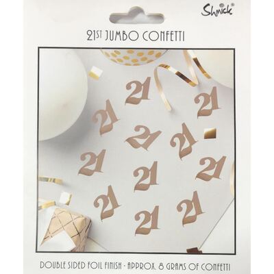 Metallic Rose Gold 21 Jumbo Confetti Scatters 8g