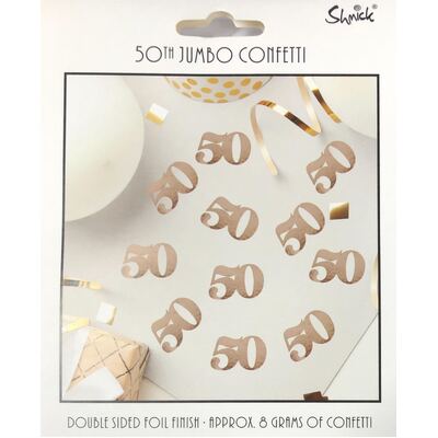 Metallic Rose Gold 50 Jumbo Confetti Scatters 8g