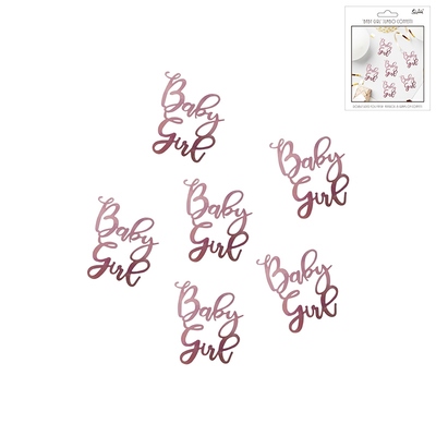 Jumbo Metallic Pink Baby Girl Confetti Scatters 8g