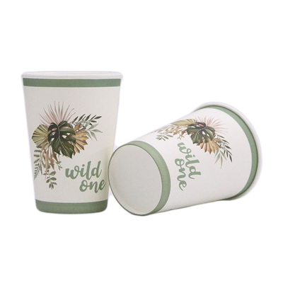 Wild One On The Way Baby Shower Paper Cups 266ml (Pk 12)