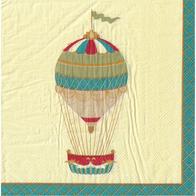 Vintage Hot Air Balloon 2 Ply Lunch Napkins (Pk 20)