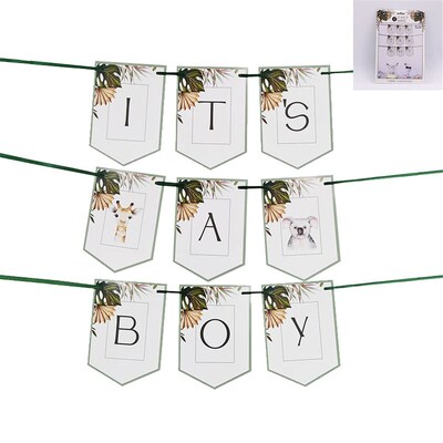 Wild One Its A Boy Baby Shower Bunting Banner (2.2m)