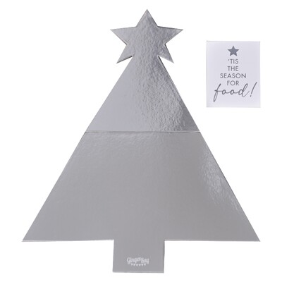 Ginger Ray Silver Christmas Tree Grazing Platter (40 x 56cm)