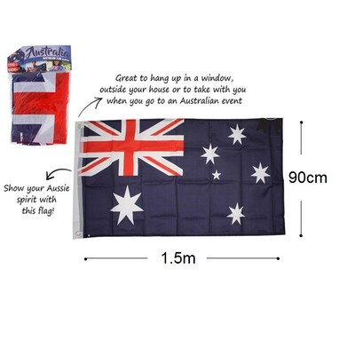 Aussie Flag With Eyelets Australia Day 150 x 90cm Pk 1