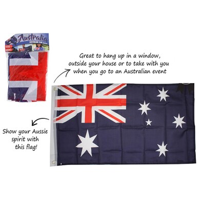Australian Flag With Eyelets 45cm x 90cm Pk 1