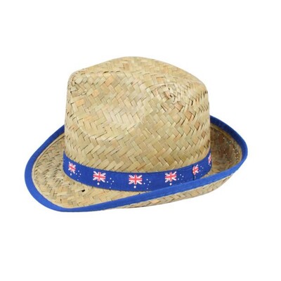 Australia Day Straw Trilby Hat with Aussie Band Pk 1 