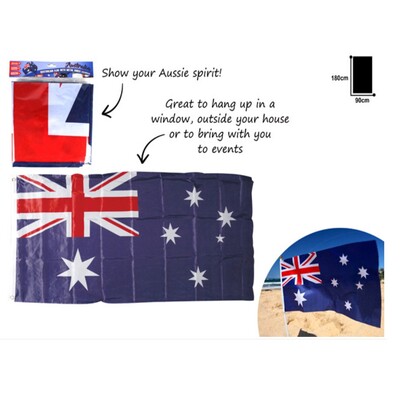 Aussie Flag With Eyelets 90 x 180cm Pk 1