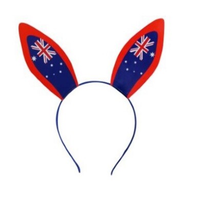 Australia Day Kangaroo Ears on Headband with Aussie Flag Pk 1 
