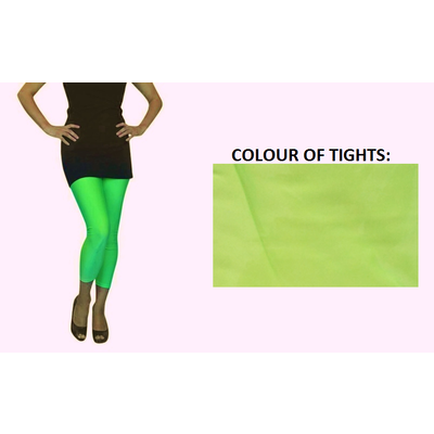 Adult Neon Green Lycra Footless Tights Pk 1 (Green Tights Only)
