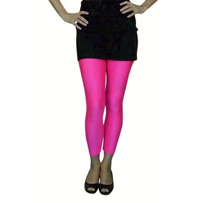 Adult Neon Pink Lycra Footless Tights Pk 1 (Pink Tights Only)