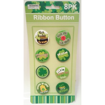 St. Patrick's Day Assorted Badges Pk 8