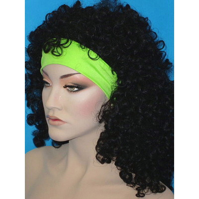 80s Neon Green Headband Pk 1 