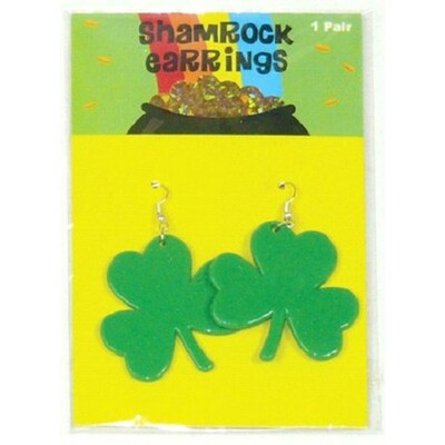 St. Patrick's Day Green Shamrock Earrings (1 Pair)
