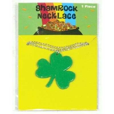 St. Patrick's Day Green Shamrock Necklace Pk 1