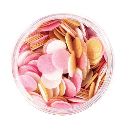 Sprinks Pink White Gold Confetti Edible Wafer Cake Sprinkles 9g