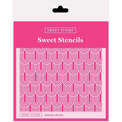 Sweet Sticks Cake Stencil Grande Arches 140mm Reusable Decorating Stencil