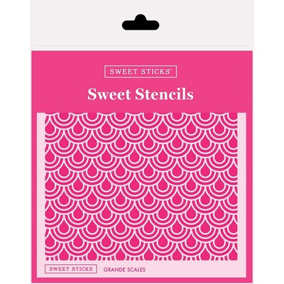 Sweet Sticks Cake Stencil Grande Scales140mm Reusable Decorating Stencil