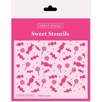 Sweet Sticks Cake Stencil Sweet Candy 140mm Reusable Decorating Stencil