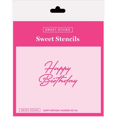 Sweet Sticks Cake Stencil Modern Happy Birthday 140mm Reusable Decorating Stencil