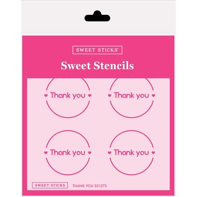 Sweet Sticks Cupcake Cookie Stencil Thank You 140mm Reusable Decorating Stencil