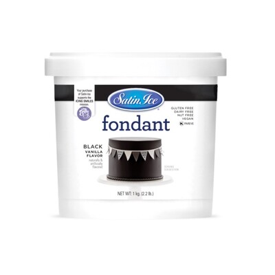 Satin Ice Black Vanilla Rolled Fondant 1kg