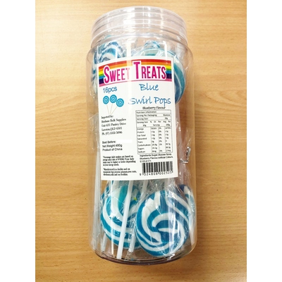 Blue Swirl Pops (Blueberry) 480gm Pk 16