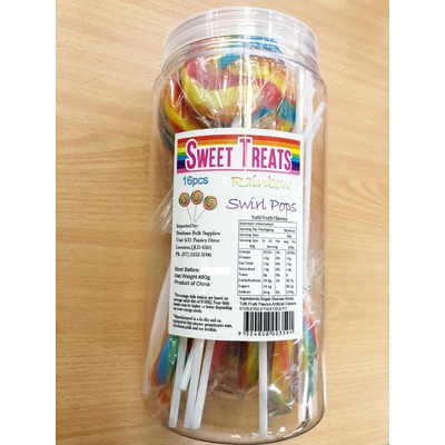 Rainbow Swirl Pops (Tutti Frutti) 480gm Pk 16