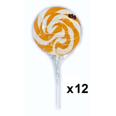 Orange Swirly Lollipop 85gm (Pk 12)
