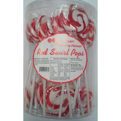 Red Swirl Lollipops (750g - 15g Each) Pk 50