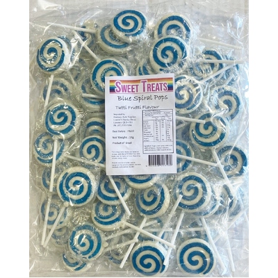 Blue Lollipops with White Swirl Tongue Tattoo 1kg (Pk 56)