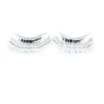 Silver Eyelashes With Glue (1 Pair)